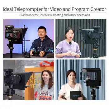 FEELWORLD TP2 Portable 8-inch Professional Teleprompter with Remote Control for DSLR Camera, OEM Factory Direct detail image