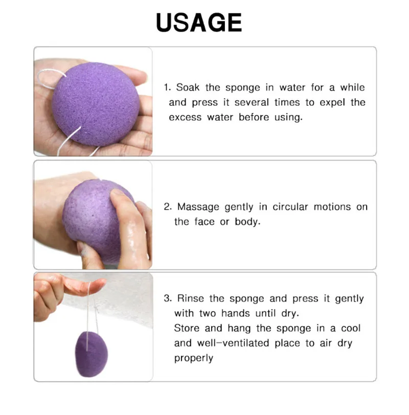 Прямая поставка с завода, губка Amazon konjac, многоцветная Очищающая натуральная коньяк-губка для лица