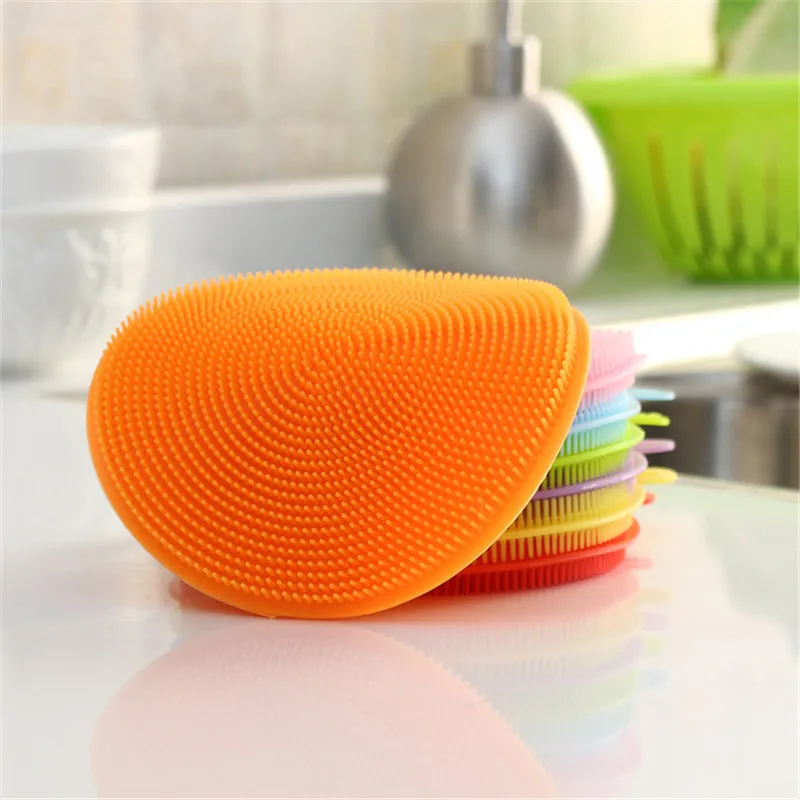 Hot Sale Silicone  Cleaning Brushes Dish Bowl Scouring Pad Pot Pan Easy to clean Wash Brushes Cleaning Brushes KitchenR0759