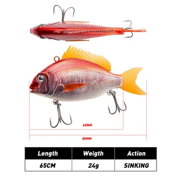 Cheery 65mm 24g Plastic Hard VIB Charikom 3D Printing Seabass Vibe Lure Saltwater Vibrating Sinking ABS Artificial Bait Pesca – Hard Lure – view 4