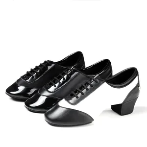 Men's  Modern Dance Shoes Indoor Cowhide  Outsole Ballroom Dancing Training Shoes Adult Indoor Stage Performance Shoes
