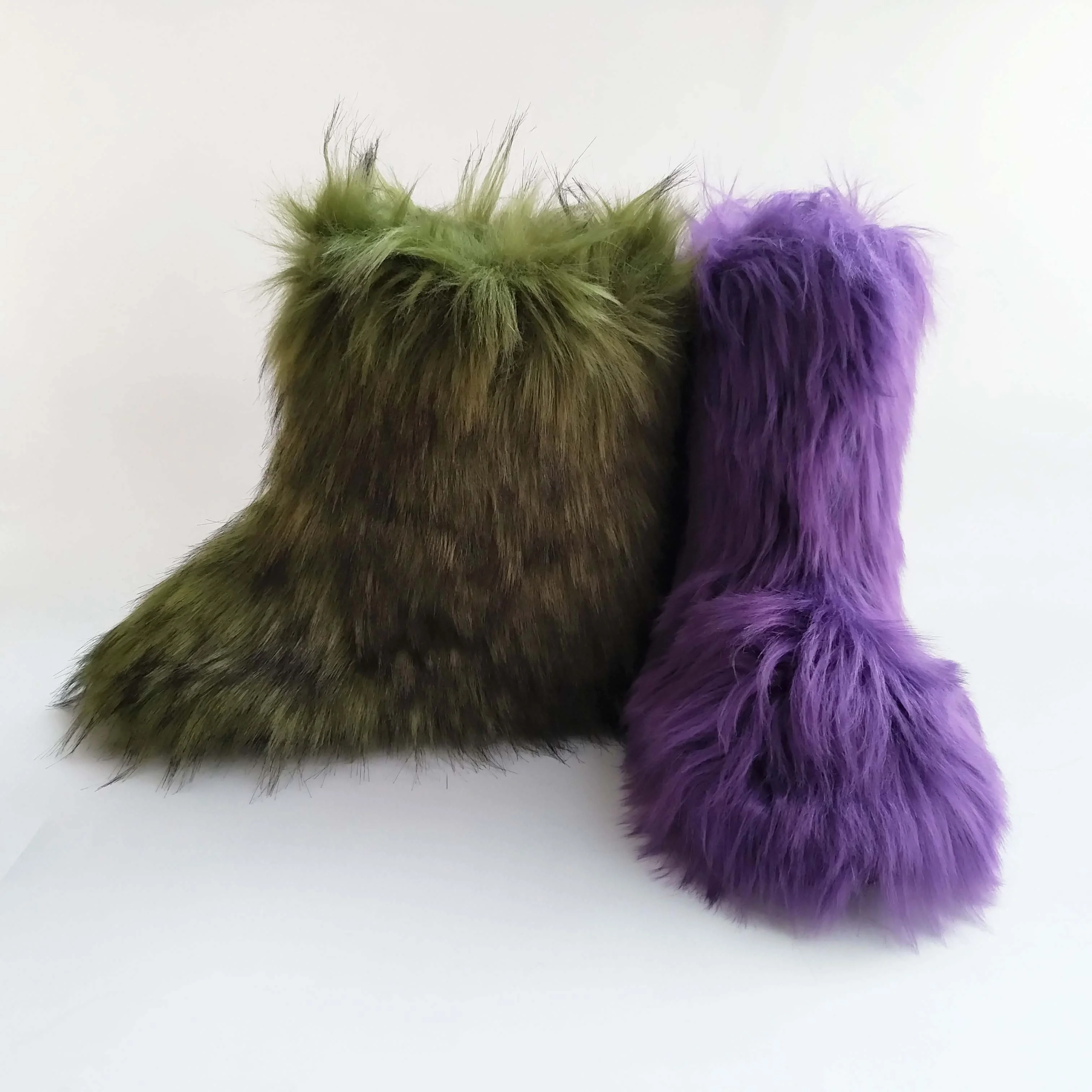 Зимние теплые сапоги из искусственного меха для женщин, 2021