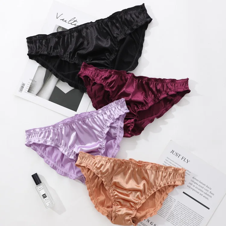 Wholesale polyester satin silk bikini panties In Sexy And