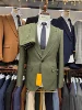 Verde-3 unids/set-Jaqueta + chaleco + pantalones