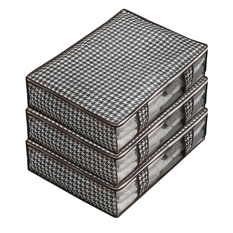 Large Capacity Quilt Storage Bag Clear Window Folding Bag Clothes Blanket Bedding Storage Organizer Under Bed Storage Bag