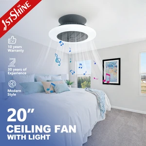 1stshine LED Ceiling Fan Smart Home Flush Mounted 360 Degree Wind Supply Remote Control Ceiling Fan with LED Light