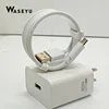 Blanco, enchufe estadounidense de 80 W + cable con núcleo naranja
