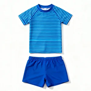 Oeko Tex Custom Toddler Boy Two Piece Swim Set Sustainable Recycled Fabric Breathable Soft Swimming Costumes for Beach