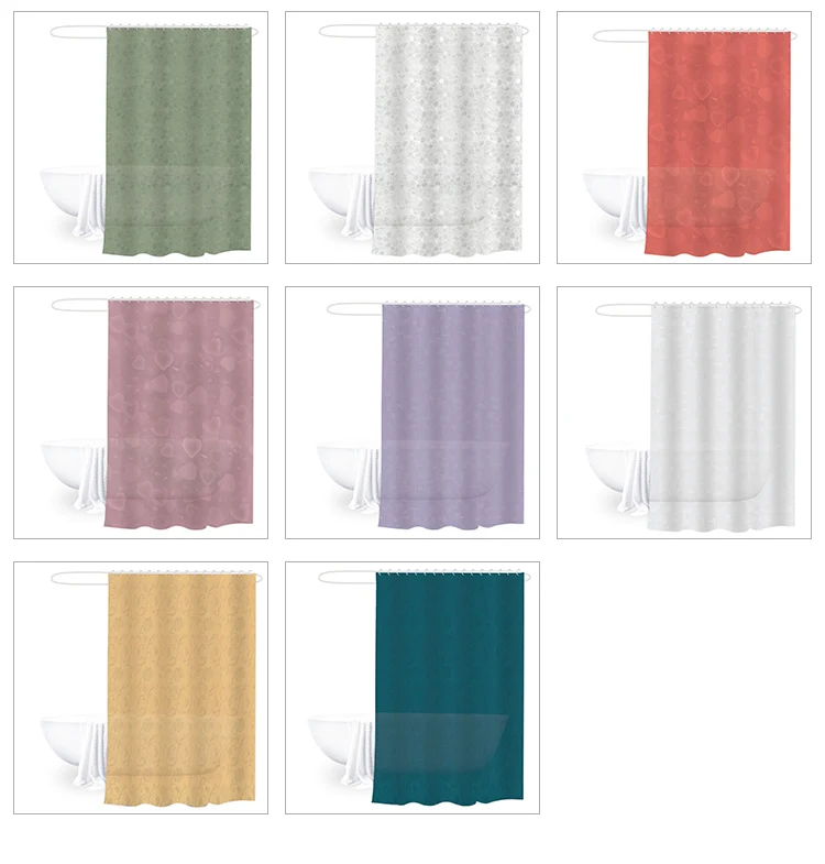 Modern Transparent Peva 3d Embossed Style Waterproof Plastic Shower