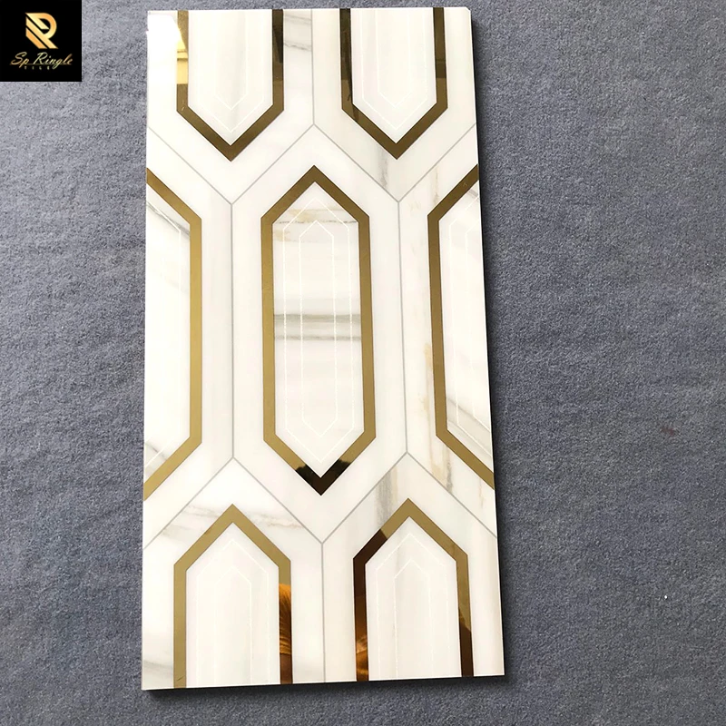 Springletile Gold Inlay Tile - Durable, Non-Slip Porcelain