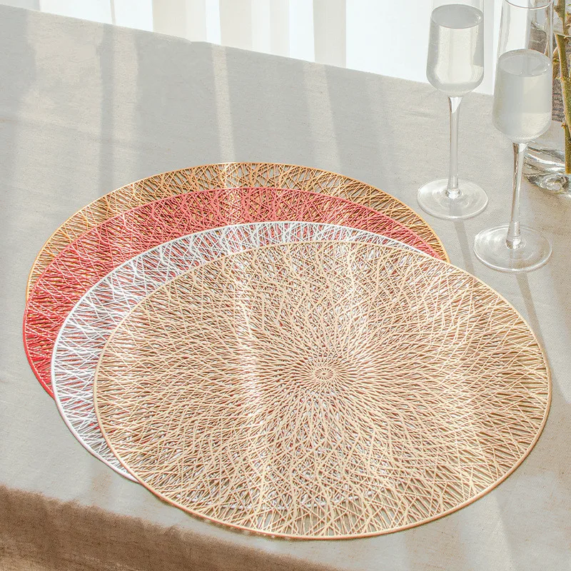 Wholesale Woven Round Placemats Nonslip Waterproof Pvc Placemats For