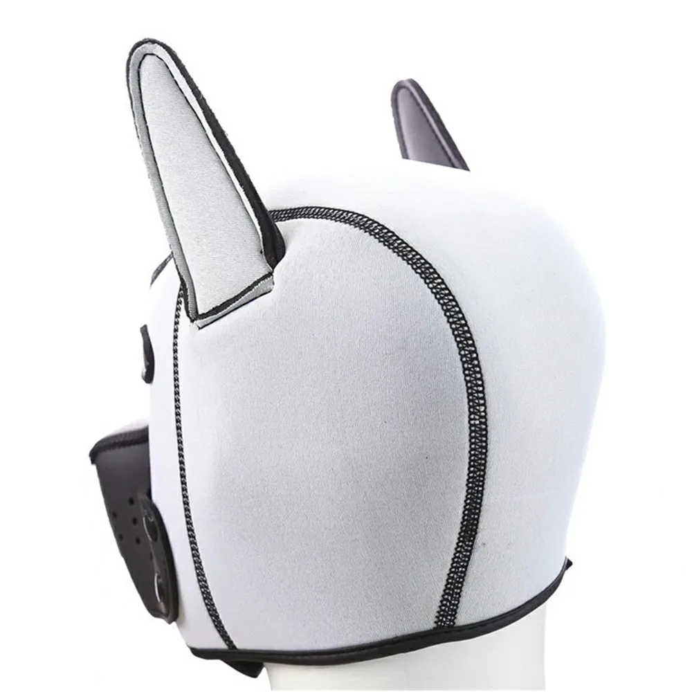 Free Custom Box - Cat Fetish Mask Dog Headgear Role Play Slave Bdsm Bondage Flirting Erotic Costumes Pup Padded Latex Rubber