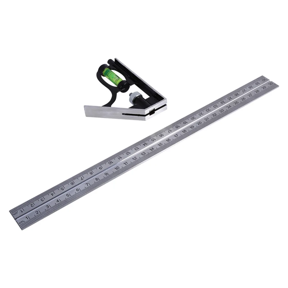 2 x 300mm 12” Adjustable Engineers Combination Try Square Set Right Angle Ruler 
