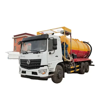 Dongfeng specialized bottom eight wheel cleaning and suction vehicle, large pipeline dredging and cleaning dual-purpose vehicle