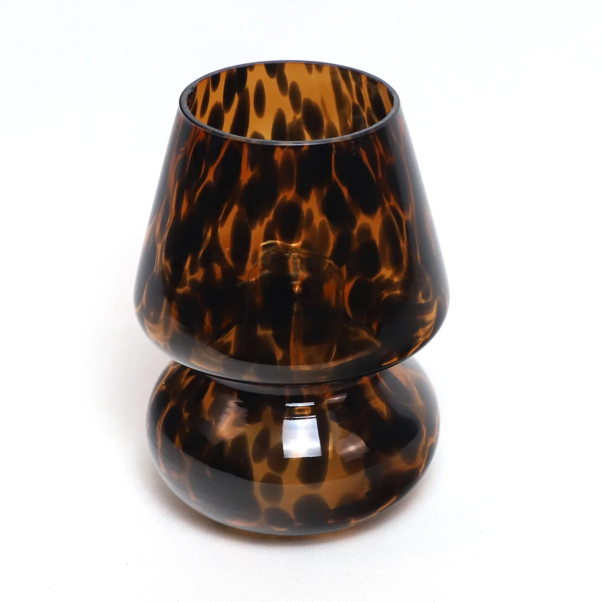 2023 Hot Selling Leopard Creative Gift Night Light Translucent Bedside Lamp Glass Striped Mushroom Table Lamp