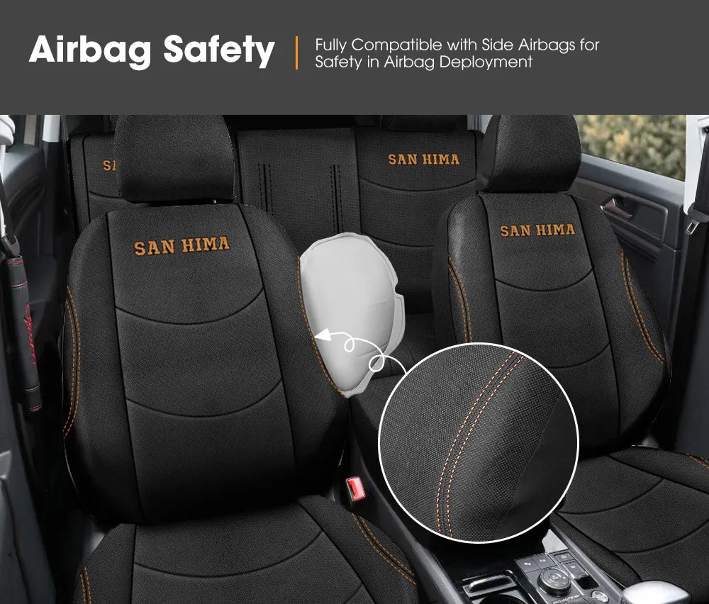 San Hima Full Set Double Cab Black Car Seat Covers For Holden Commodore