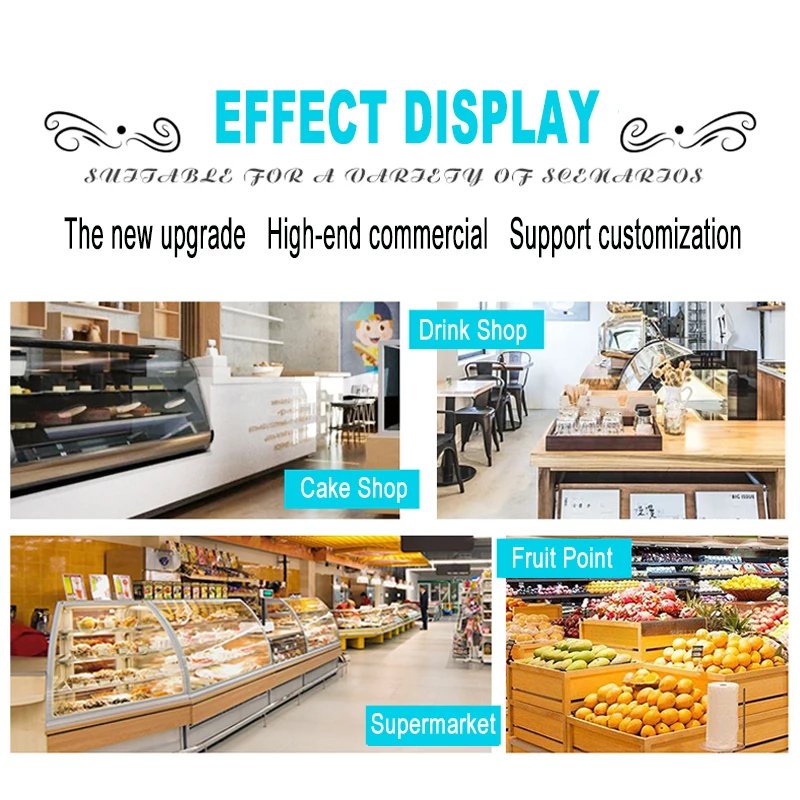 RUITAI Front Opening Display Counter Fridge Refrigerated Cake Showcase Cake Counter Cake Chiller Patisserie showcase