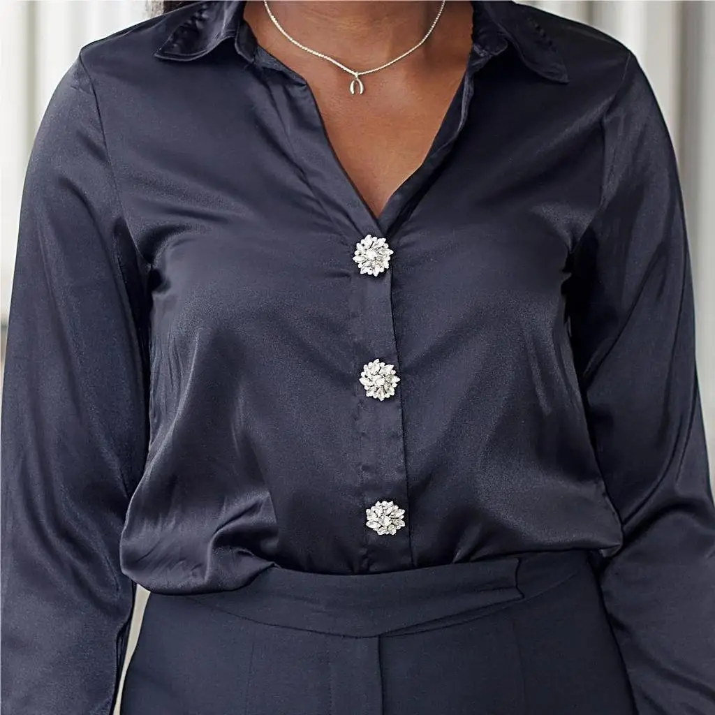 Couvercles De Boutons - Décoration En Strass En Forme De Fleur