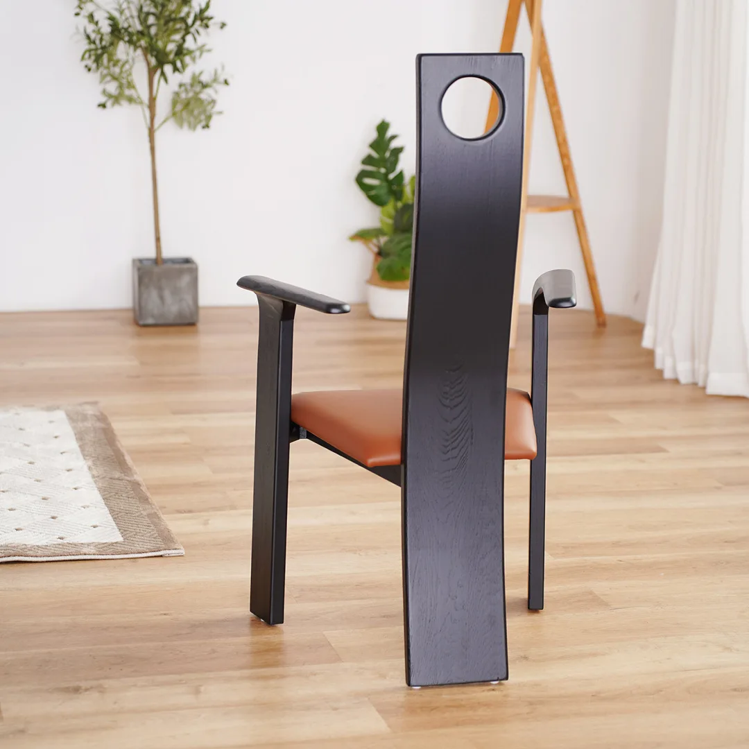 Modern Vintage Wooden Dining Chairs with Fabric PU for Home