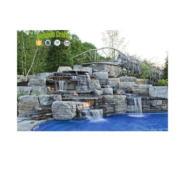 New Design Artificial Rock Waterfall Made Of Fiberglass Buy