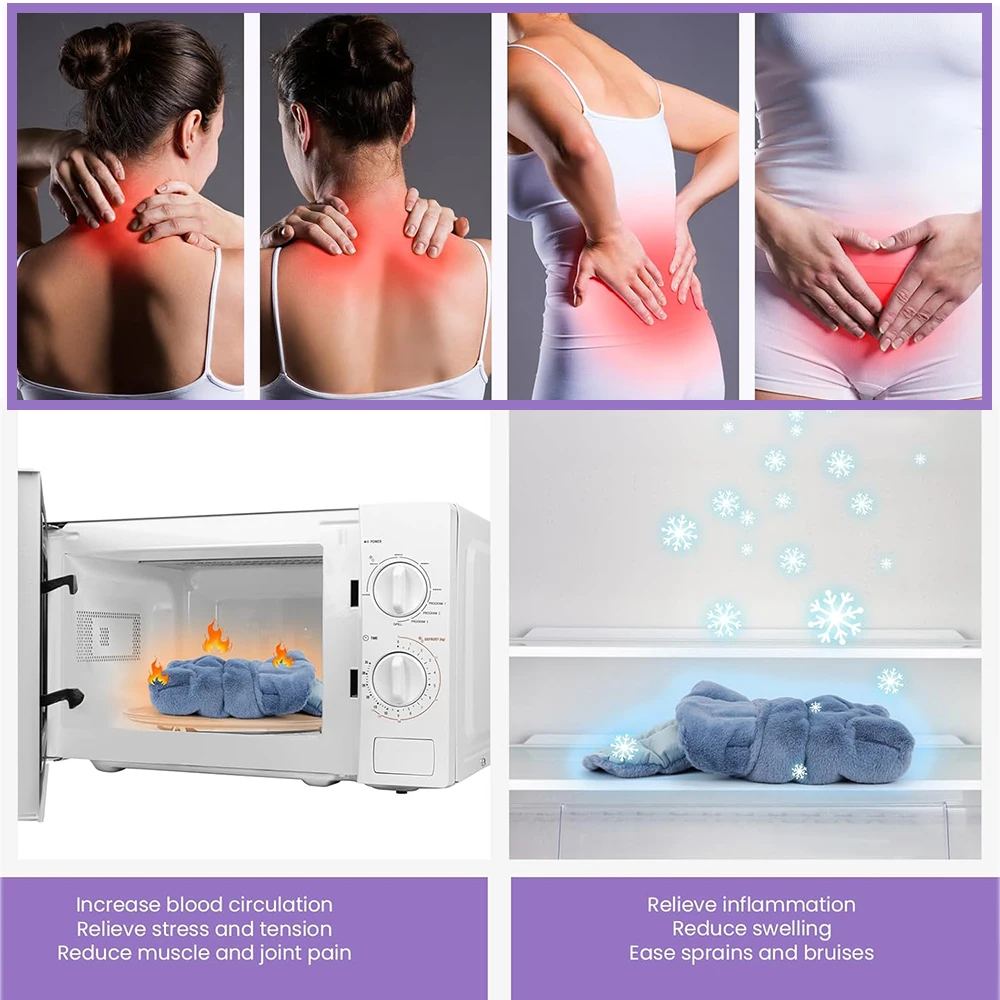 private label relieve fatigue therapy flaxseed clay beads microwave plush neck warp heating pad for shoulder