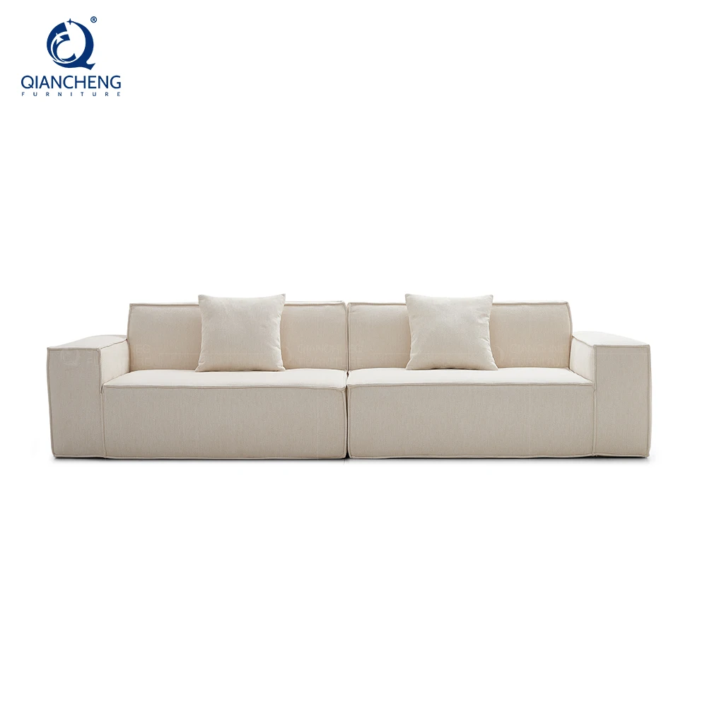 2025 Modern Tofu Block Compressed Sofa Wholesale Modular Sectional Compression Living Room 3 Seater Velvet Couch Set Furniture