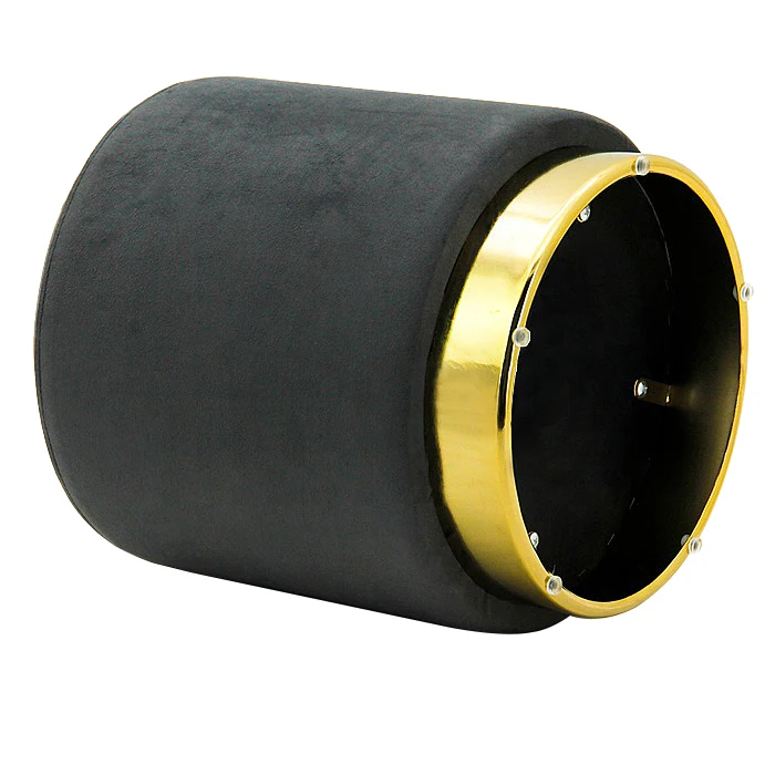 HStex Custom Velvet Round Ottoman with Gold Metal Base Colorful Storage Fabric Pouf Chair Cushion Seat Style Home Stool