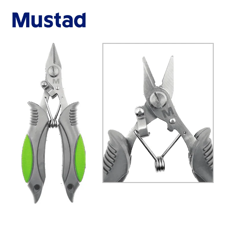 Mustad 8 Heavy Duty Bait Scissors Fishing Pliers & Tool- Greenline