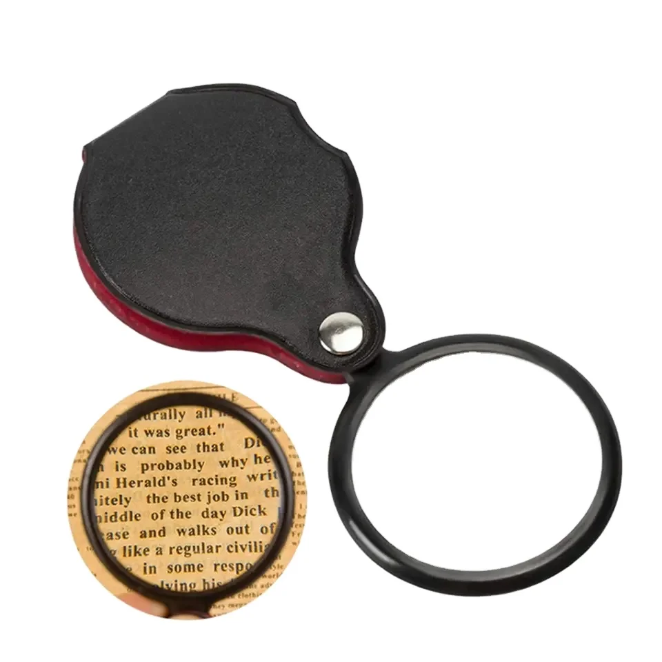 pocket magnifying glass, folding magnifier loupe