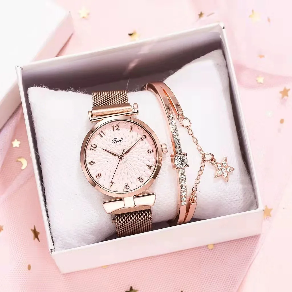 Luxury Women Bracelet Quartz Watches For Women Magnetic Watch Ladies Sports  Dress Pink Dial Wrist Watch Clock Relogio Feminino