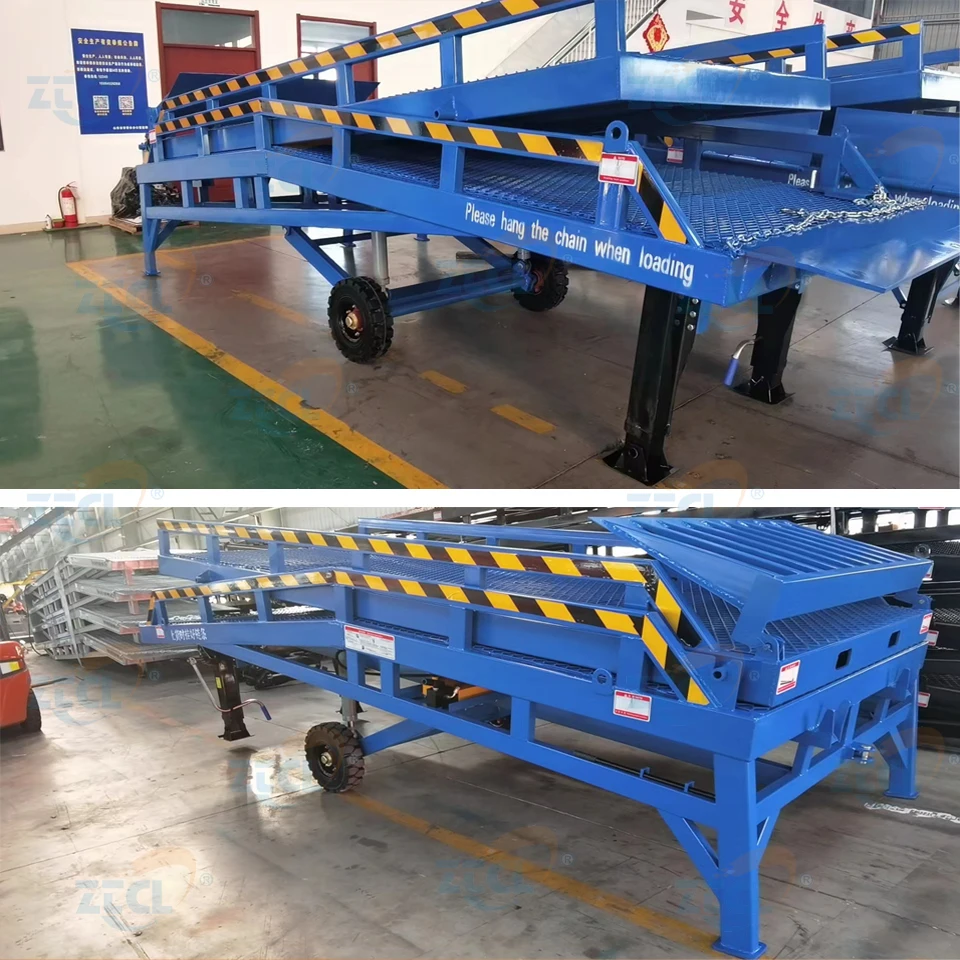 Forklift Truck Container Mobile Loading Yard Ramp - Adjustable Height Legs