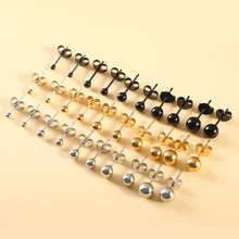 Fashion jewelry Body chain Anti-allergy medical steel ball fine needle puncture Stainless steel stud earrings