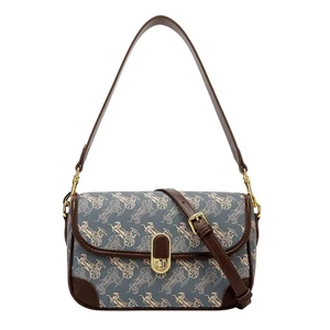 Factory Wholesale Retro Luxury Crossbody Women's Handbags Fashion Designer PU Material with Lock Decoration for All Seasons