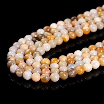 Agata Di Muschio Pietra Naturale Di Alta Qualità Pietra Preziosa Liscia Perline - Foto 3