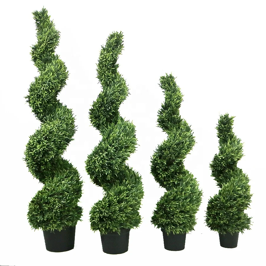 Real Touch 180cm High UV Spiral Tree with Plastic Pot Wholesale