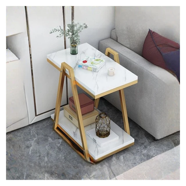 Stock Available Artificial Rose Gold Garden Wood Marble Top Living Room Low Height Coffee Table