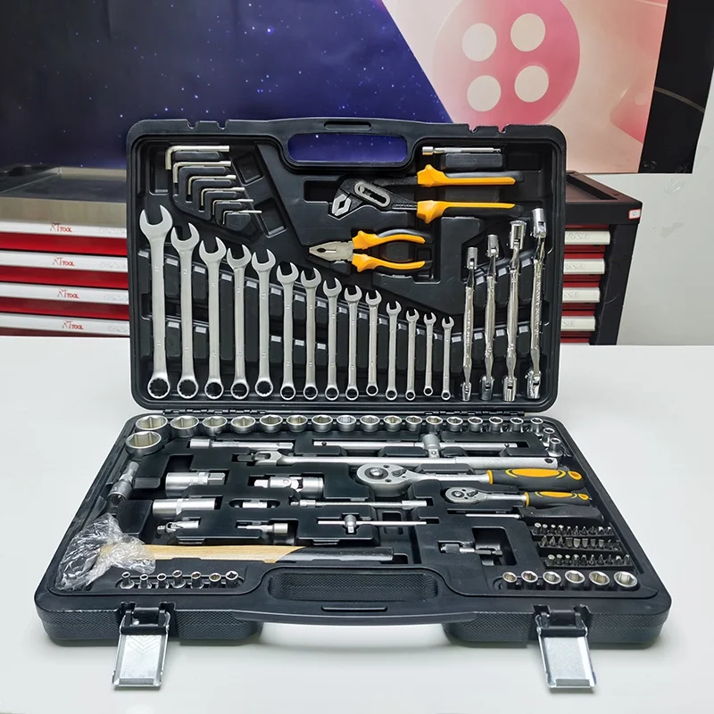 2022hot Selling Multi Function Allen Wrench Set Car Tool Kit Set Box Hex Socket Screw Ratchet Wrench Set All Color 3 Years