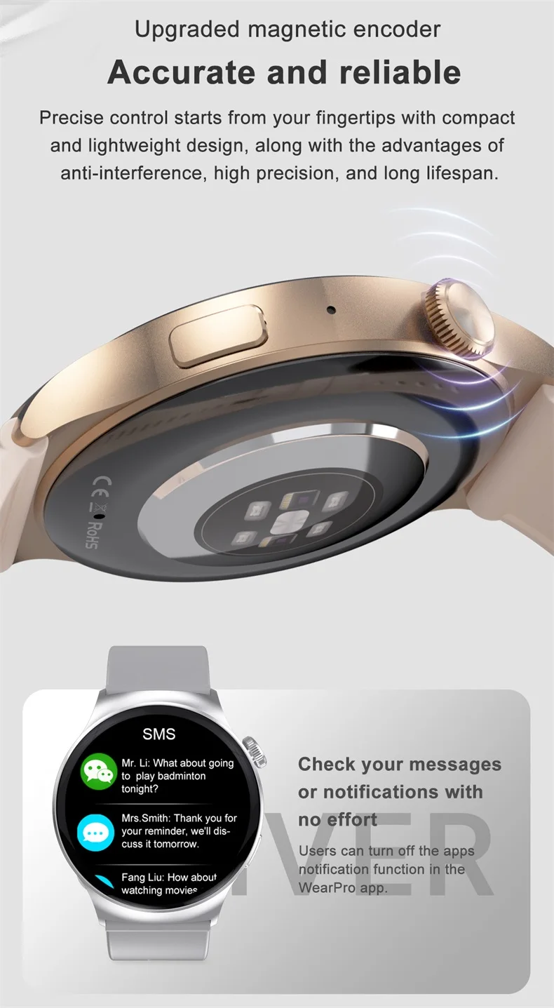 1,5-palčni HD okrogel polni zaslon na dotik NFC Compass Smartwatch športne ure BT Call pametna ura za moške ženske DT4 Mate (6).jpg