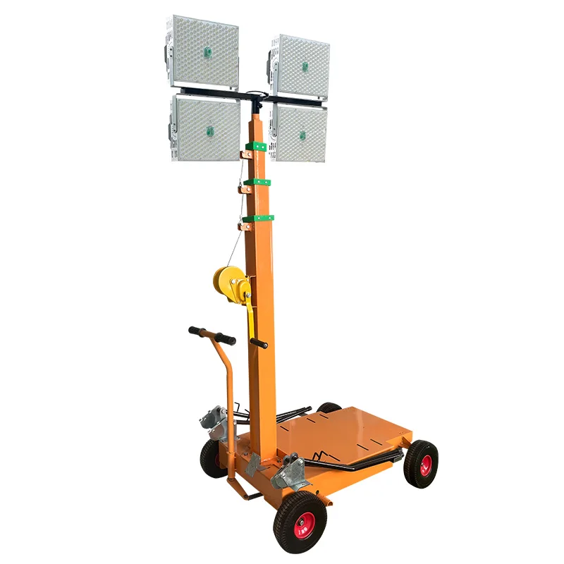2024 New 4M 5M 6M Manual Lifting Rod Lamp Tower 4000 Watt  LED Light Towers for Outdoor Night Lighting