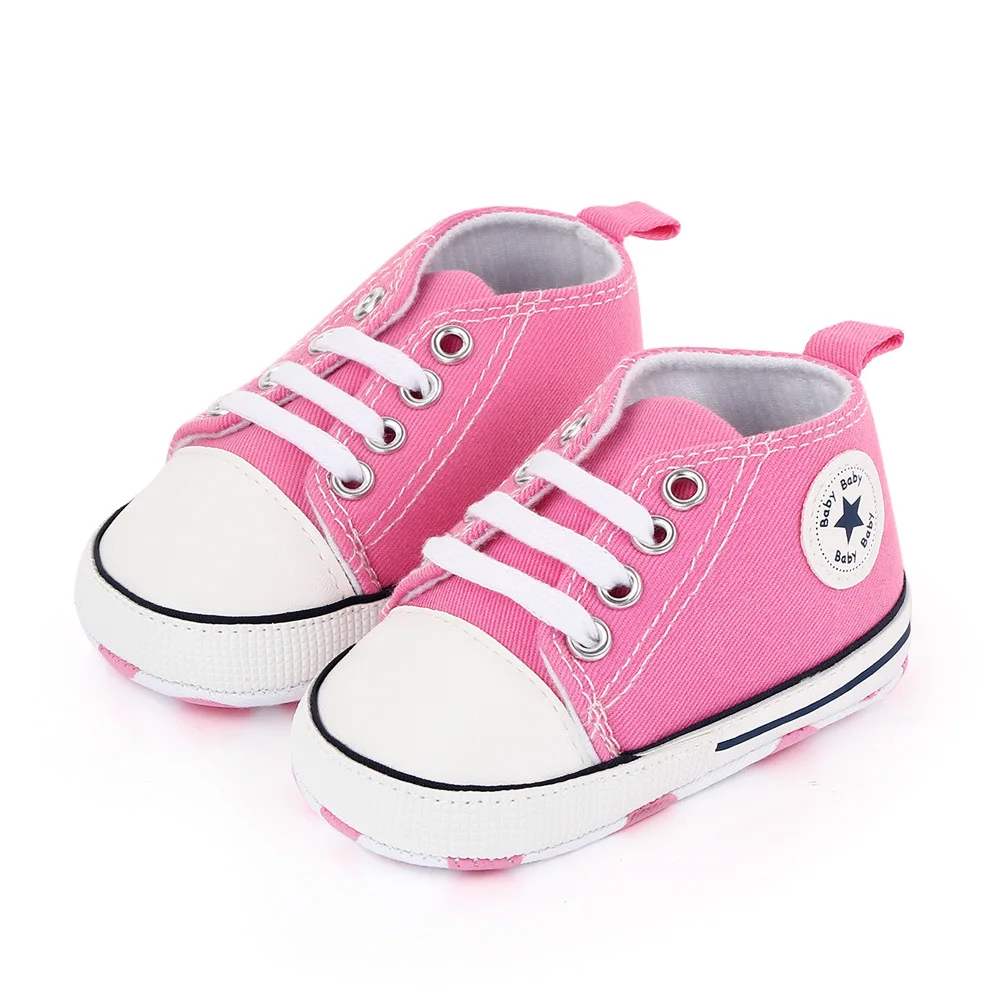 Save Beautiful Baby Girls Boys Canvas Sneakers Soft Sole High-top Ankle ...