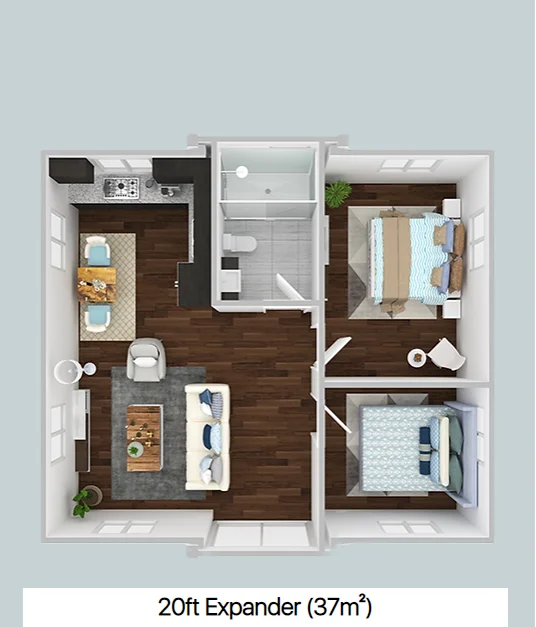 40FT Expandable 40Ft Mobile Home Caravan 2-4 Bedroom Portable Houses for Office or Outdoor Use Modern Container House Design