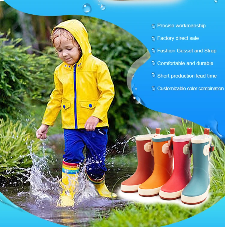 Custom Logo Toddler Antiskid Light Weight Gumboots Waterproof Shoes