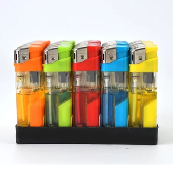 Eco-friendly & Best Quality Portable Electronic LED Cigarette Lighter with Led light and piezo part for Emergency & Camping