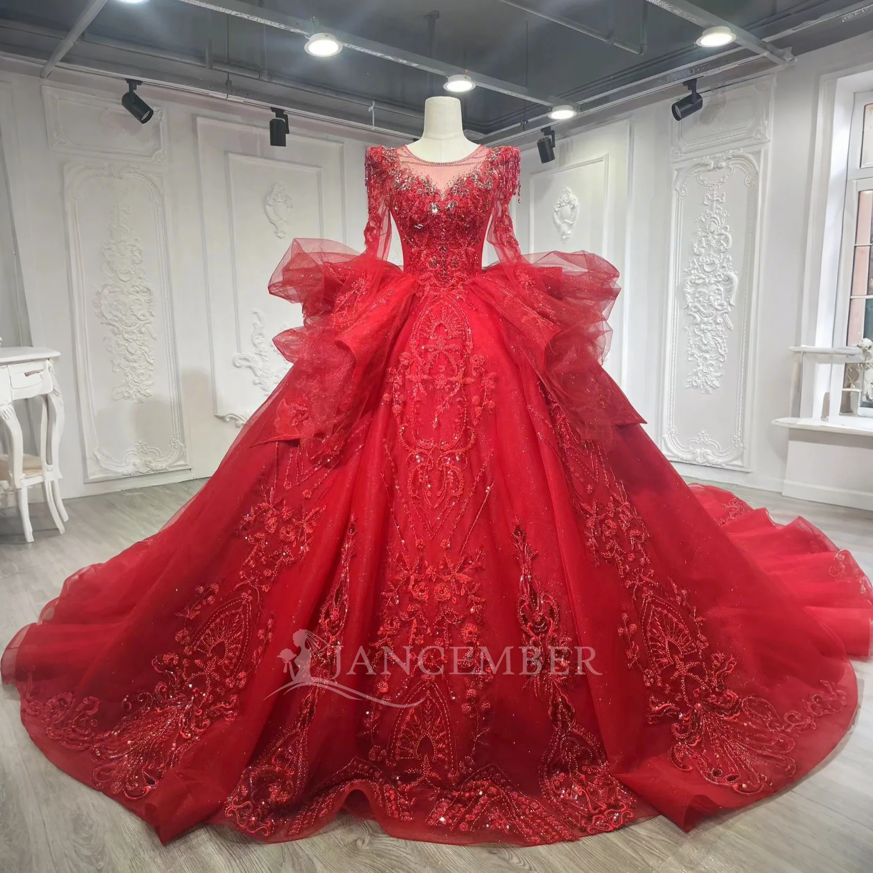 strapless open back dress Two Pieces Red Applique Short Prom Dress Homecoming Dress MHL098 –  SELINADRESS main image 0