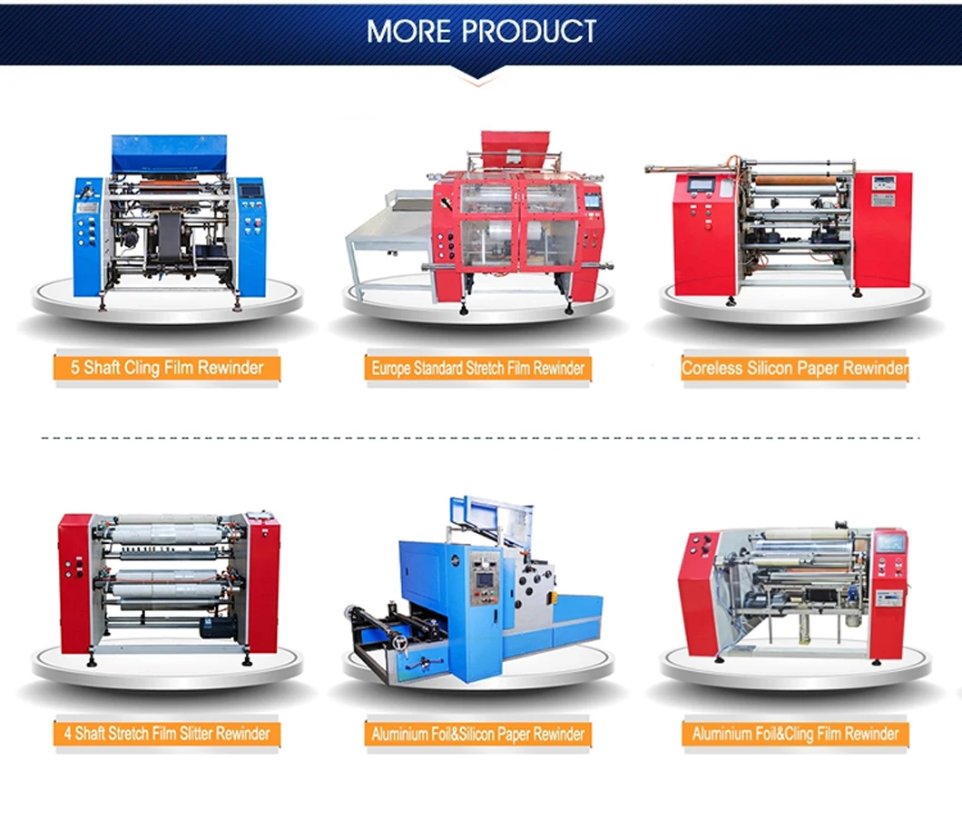 Wholesale Price 3 Shaft Automatic Stretch Film Rewinder High Speed Film