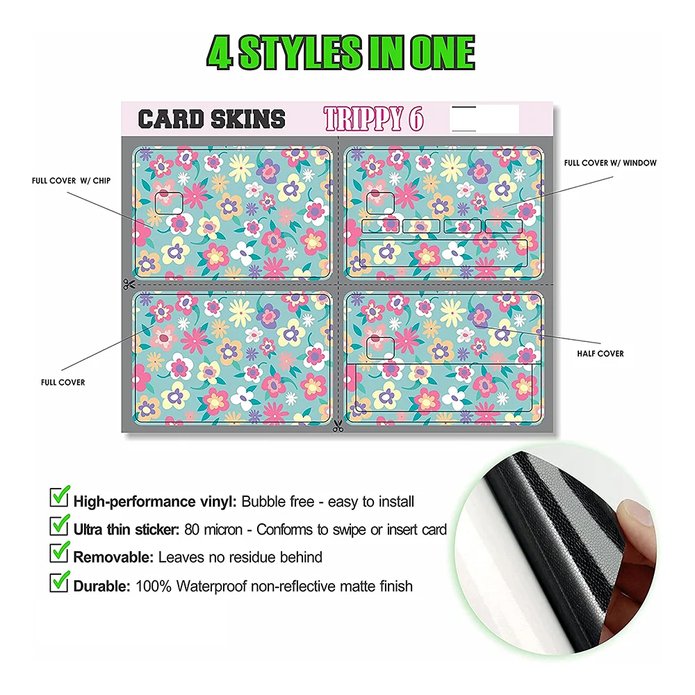  3pcs Card Sticker for Debit, Credit Card Skin Stciker Cover  Waterproof Card Cover Bubble Free Punk (Punk) : Office Products