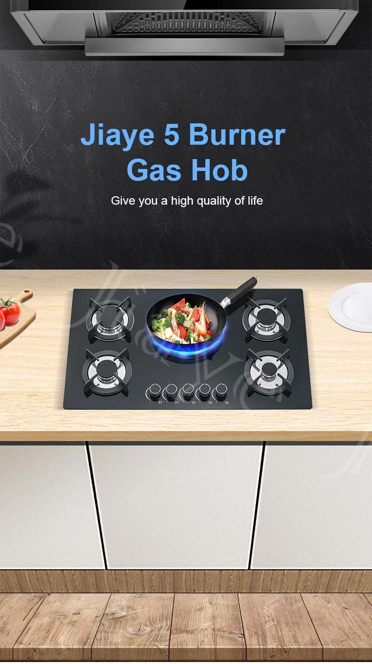 Electric Hot Plate With Gas Hob Stainless Steel Gas Cooktop 5 Burner