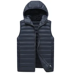 winter tank top sleeveless men underwear hooded vest custom logo cotton gilet plus size men's vests