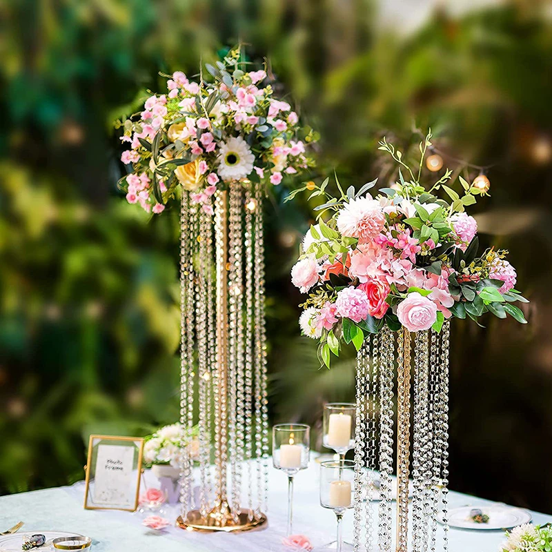 Crystal Gold Metal Table Centerpiece Wedding Decoration Road Lead ...