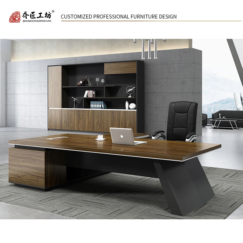 Simple Design Table Solid Wood Office Desk for Boss Commercial Executive Office Table